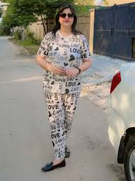 White Love Printed Shirt And Trouser